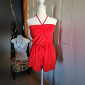 Urban Outfitters Out From Under Terry Cloth Halter Romper, Sm